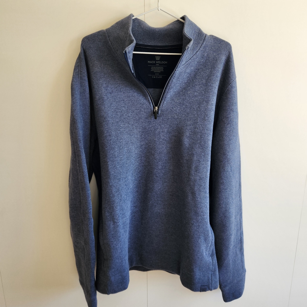 Men's Blue Half-Zip Sweater